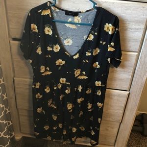 Navy and yellow forever 21 floral dress